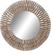 imageDeco 79 Wooden Room Wall Mirror Layered Ripple Entryway Mirror Wall Mounted Mirror 42quot x 2quot x 42quot GoldSilver