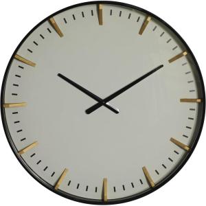 imageCosmoLiving by Cosmopolitan Glass Wall Clock with Gold Accents 20quot x 2quot x 20quot BlackBlackGold