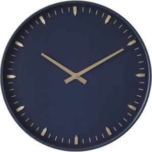 imageCosmoLiving by Cosmopolitan Glass Wall Clock with Gold Accents 20quot x 2quot x 20quot BlackDark Blue