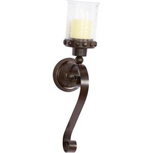 imageDeco 79 Aluminum Metal Textured Wall Sconce with Curved Shape 7quot x 7quot x 31quot GoldBrown