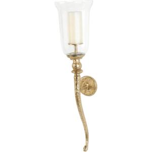 imageDeco 79 Aluminum Metal Textured Wall Sconce with Curved Shape 7quot x 7quot x 31quot GoldGold