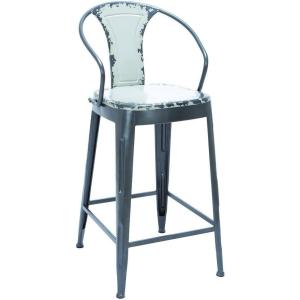 imageDeco 79 Metal Bar Chair 43 by 20Inch IvoryWhite
