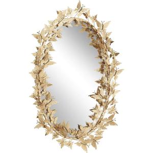 imageDeco 79 Metal Butterfly Room Wall Mirror Oval 3D Entryway Mirror Wall Mounted Mirror 19quot x 5quot x 33quot Gold33L x 19W