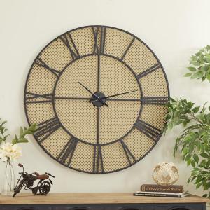 imageDeco 79 Metal Cane Wall Clock 35quot x 3quot x 35quot BrownBrown