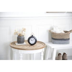 imageDeco 79 Metal Decorative Clock Mantel Clock with Gold Accents Tabletop Clock 6quot x 3quot x 9quot GrayBlack