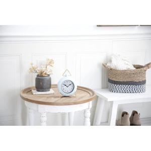 imageDeco 79 Metal Decorative Clock Mantel Clock with Gold Accents Tabletop Clock 6quot x 3quot x 9quot GrayBlue