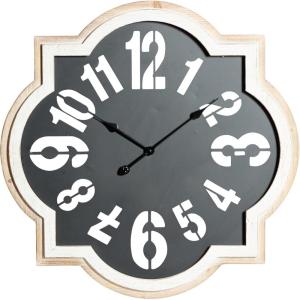 imageDeco 79 Metal Decorative Quatrefoil Wall Clock for Home and Room 32quot x 2quot x 32quot Black
