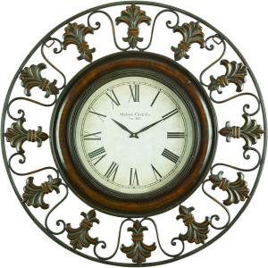 imageDeco 79 Metal Fleur De Lis Wall Clock 38quot x 5quot x 38quot Brown