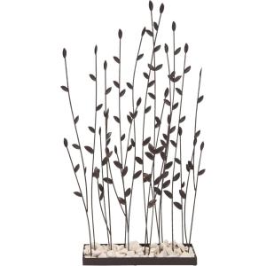 imageDeco 79 Metal Floral Decorative Sculpture Home Decor Statue with Loose Stones Accent Figurine 14quot x 5quot x 31quot Black