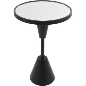 imageDeco 79 Metal Side End Accent Table Pedestal Base End Table with Mirrored Glass Top Side Table 16quot x 16quot x 24quot BlackBlack