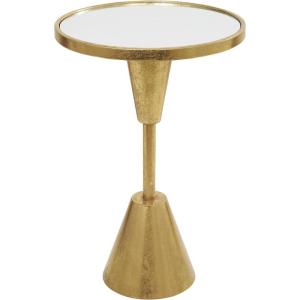 imageDeco 79 Metal Side End Accent Table Pedestal Base End Table with Mirrored Glass Top Side Table 16quot x 16quot x 24quot BlackGold