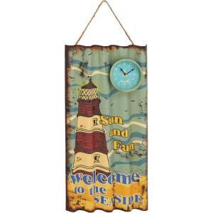 imageDeco 79 Metal Wall Clock Decor 14 by 32Inch