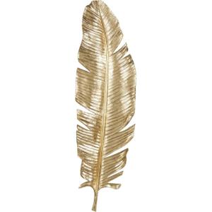 imageDeco 79 Polystone Bird Home Wall Decor Large Metallic Feather Wall Sculpture Wall Art 14quot x 2quot x 47quot Gold14 x 3 x 47