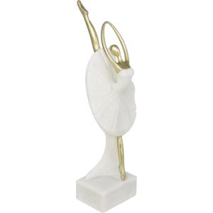 imageDeco 79 Polystone Dancer Decorative Sculpture Home Decor Statue with Black Square Base Accent Figurine 9quot x 4quot x 12quot GoldBeige