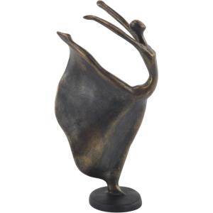 imageDeco 79 Polystone Dancer Decorative Sculpture Home Decor Statue with Black Square Base Accent Figurine 9quot x 4quot x 12quot GoldBrass