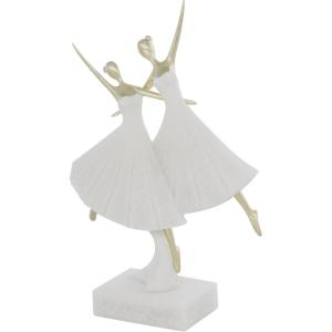 imageDeco 79 Polystone Dancer Decorative Sculpture Home Decor Statue with Black Square Base Accent Figurine 9quot x 4quot x 12quot GoldCream