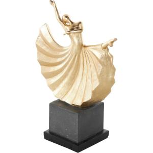 imageDeco 79 Polystone Dancer Decorative Sculpture Home Decor Statue with Black Square Base Accent Figurine 9quot x 4quot x 12quot GoldGold