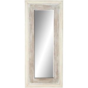 imageDeco 79 Rustic Wood Wall Mirror 43quotx33quot Brown WhiteWhite  Gray