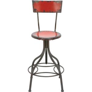 imageDeco 79 Vintage Metal Bar Stool LARGE SIZE Red