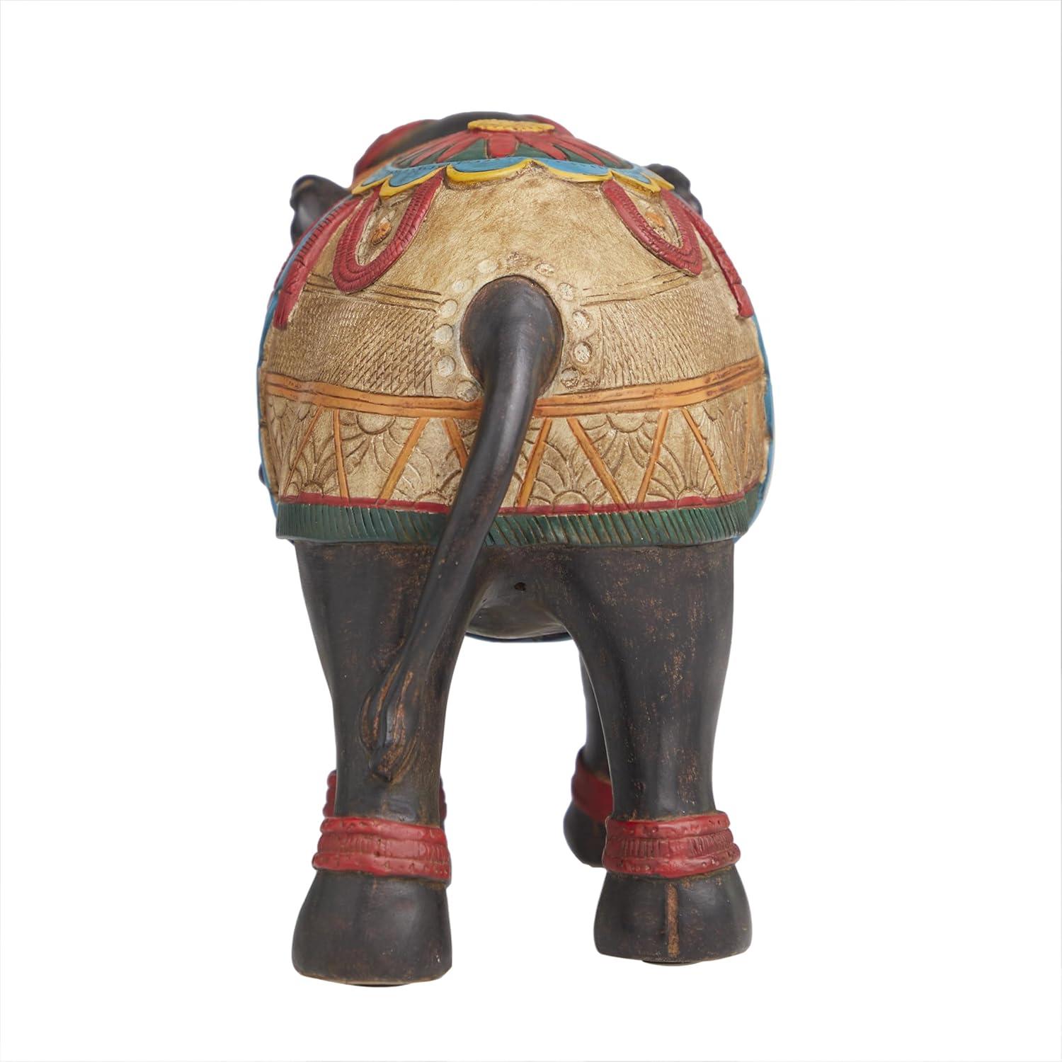 imageDeco 79 Polystone Elephant Decorative Sculpture Home Decor Statue Accent Figurine 17quot x 4quot x 8quot BlackMulti Colored