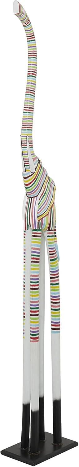 imageDeco 79 Wood Giraffe Decorative Sculpture Home Decor Statue Accent Figurine 11quot x 6quot x 47quot BrownMulti Colored