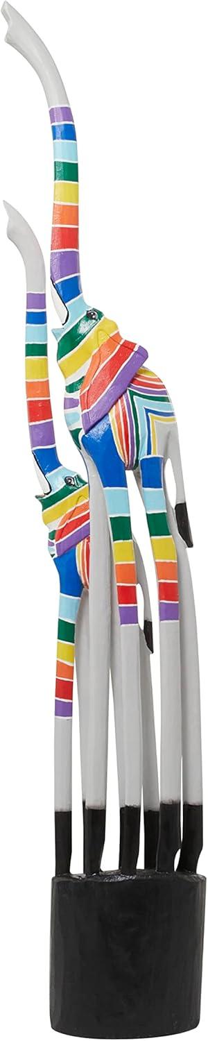 imageDeco 79 Wood Giraffe Decorative Sculpture Home Decor Statue Accent Figurine 11quot x 6quot x 47quot BrownMulti Colored