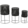 imageCosmoLiving by Cosmopolitan Metal Indoor Outdoor Planter Geometric Cutout Large Planter Pot with Circular Removeable Stands Set of 3 Planters 23quot 19quot 15quotH BlackBlack