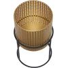 imageCosmoLiving by Cosmopolitan Metal Indoor Outdoor Planter Geometric Cutout Large Planter Pot with Circular Removeable Stands Set of 3 Planters 23quot 19quot 15quotH BlackGold