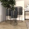 imageCosmoLiving by Cosmopolitan Metal Indoor Outdoor Planter Geometric Cutout Large Planter Pot with Circular Removeable Stands Set of 3 Planters 23quot 19quot 15quotH BlackBlack