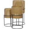 imageCosmoLiving by Cosmopolitan Metal Indoor Outdoor Planter Geometric Cutout Large Planter Pot with Circular Removeable Stands Set of 3 Planters 23quot 19quot 15quotH BlackGold