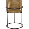 imageCosmoLiving by Cosmopolitan Metal Indoor Outdoor Planter Geometric Cutout Large Planter Pot with Circular Removeable Stands Set of 3 Planters 23quot 19quot 15quotH BlackGold
