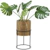 imageCosmoLiving by Cosmopolitan Metal Indoor Outdoor Planter Geometric Cutout Large Planter Pot with Circular Removeable Stands Set of 3 Planters 23quot 19quot 15quotH BlackGold