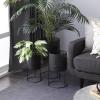 imageCosmoLiving by Cosmopolitan Metal Indoor Outdoor Planter Geometric Cutout Large Planter Pot with Circular Removeable Stands Set of 3 Planters 23quot 19quot 15quotH BlackBlack