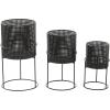 imageCosmoLiving by Cosmopolitan Metal Indoor Outdoor Planter Geometric Cutout Large Planter Pot with Circular Removeable Stands Set of 3 Planters 23quot 19quot 15quotH BlackBlack