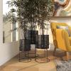 imageCosmoLiving by Cosmopolitan Metal Indoor Outdoor Planter Geometric Cutout Large Planter Pot with Circular Removeable Stands Set of 3 Planters 23quot 19quot 15quotH BlackBlack