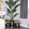 imageCosmoLiving by Cosmopolitan Metal Indoor Outdoor Planter Small Planter Pot Set of 3 Planters 9 7 6H SilverBlack