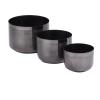 imageCosmoLiving by Cosmopolitan Metal Indoor Outdoor Planter Small Planter Pot Set of 3 Planters 9 7 6H SilverBlack