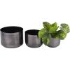 imageCosmoLiving by Cosmopolitan Metal Indoor Outdoor Planter Small Planter Pot Set of 3 Planters 9 7 6H SilverBlack