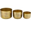 imageCosmoLiving by Cosmopolitan Metal Indoor Outdoor Planter Small Planter Pot Set of 3 Planters 9 7 6H SilverGold