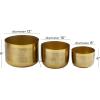 imageCosmoLiving by Cosmopolitan Metal Indoor Outdoor Planter Small Planter Pot Set of 3 Planters 9 7 6H SilverGold