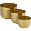 imageCosmoLiving by Cosmopolitan Metal Indoor Outdoor Planter Small Planter Pot Set of 3 Planters 9 7 6H SilverGold