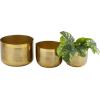 imageCosmoLiving by Cosmopolitan Metal Indoor Outdoor Planter Small Planter Pot Set of 3 Planters 9 7 6H SilverGold