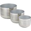 imageCosmoLiving by Cosmopolitan Metal Indoor Outdoor Planter Small Planter Pot Set of 3 Planters 9 7 6H SilverSilver