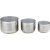 imageCosmoLiving by Cosmopolitan Metal Indoor Outdoor Planter Small Planter Pot Set of 3 Planters 9 7 6H SilverSilver
