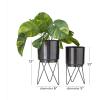 imageCosmoLiving by Cosmopolitan Metal Indoor Outdoor Planter Small Small Planter Pot with Removable Stand Set of 2 Planters 5quot 4quotW SilverBlack