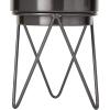 imageCosmoLiving by Cosmopolitan Metal Indoor Outdoor Planter Small Small Planter Pot with Removable Stand Set of 2 Planters 5quot 4quotW SilverBlack