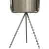 imageCosmoLiving by Cosmopolitan Metal Indoor Outdoor Planter Small Small Planter Pot with Removable Stand Set of 2 Planters 5quot 4quotW SilverDark Grey