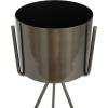 imageCosmoLiving by Cosmopolitan Metal Indoor Outdoor Planter Small Small Planter Pot with Removable Stand Set of 2 Planters 5quot 4quotW SilverDark Grey
