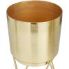imageCosmoLiving by Cosmopolitan Metal Indoor Outdoor Planter Small Small Planter Pot with Removable Stand Set of 2 Planters 5quot 4quotW SilverGold