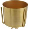 imageCosmoLiving by Cosmopolitan Metal Indoor Outdoor Planter Small Small Planter Pot with Removable Stand Set of 2 Planters 5quot 4quotW SilverGold